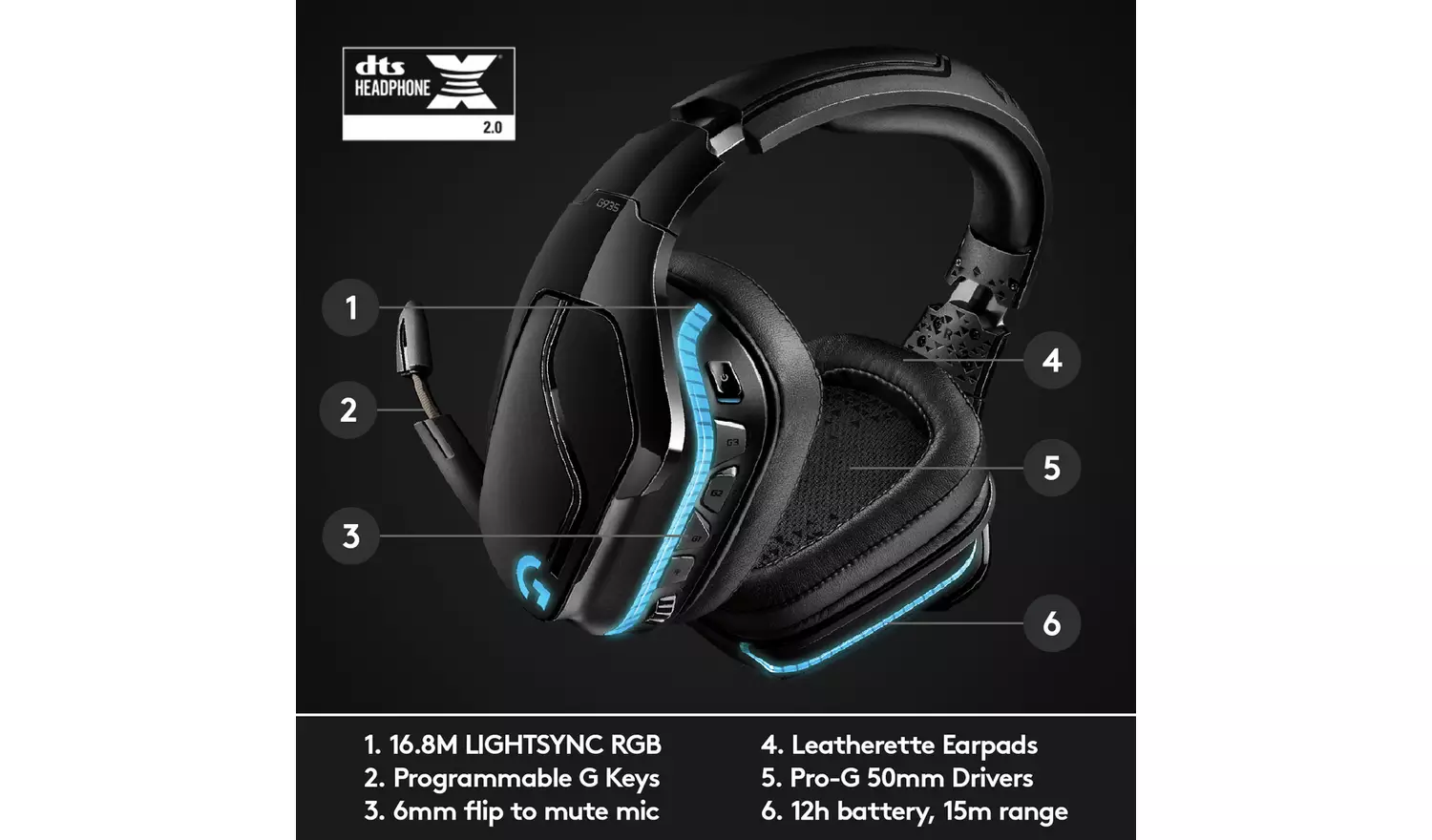 Logitech G935 Wireless PC Gaming Headset