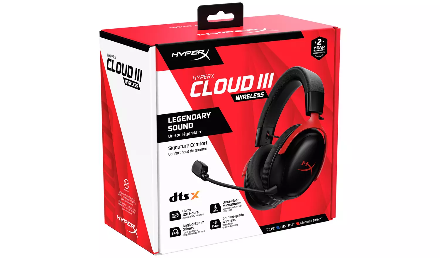 HyperX Cloud III Wireless Gaming Headset PS5, Switch, PC Red