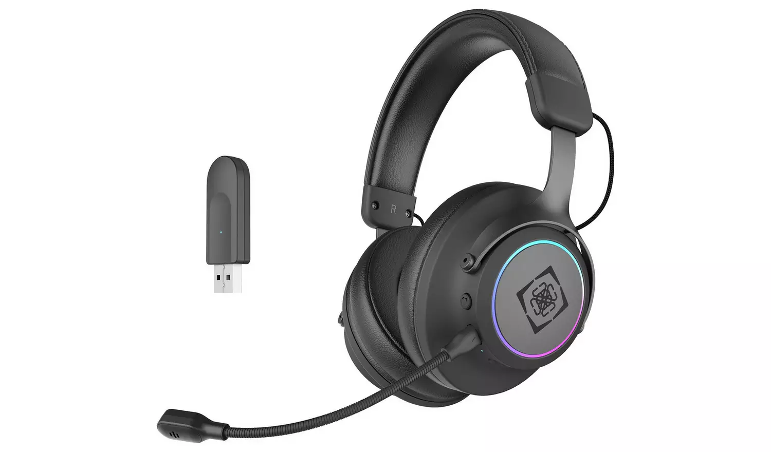 Deltaco DH440 PS5, PS4, PC Wireless RGB Gaming Headset Black