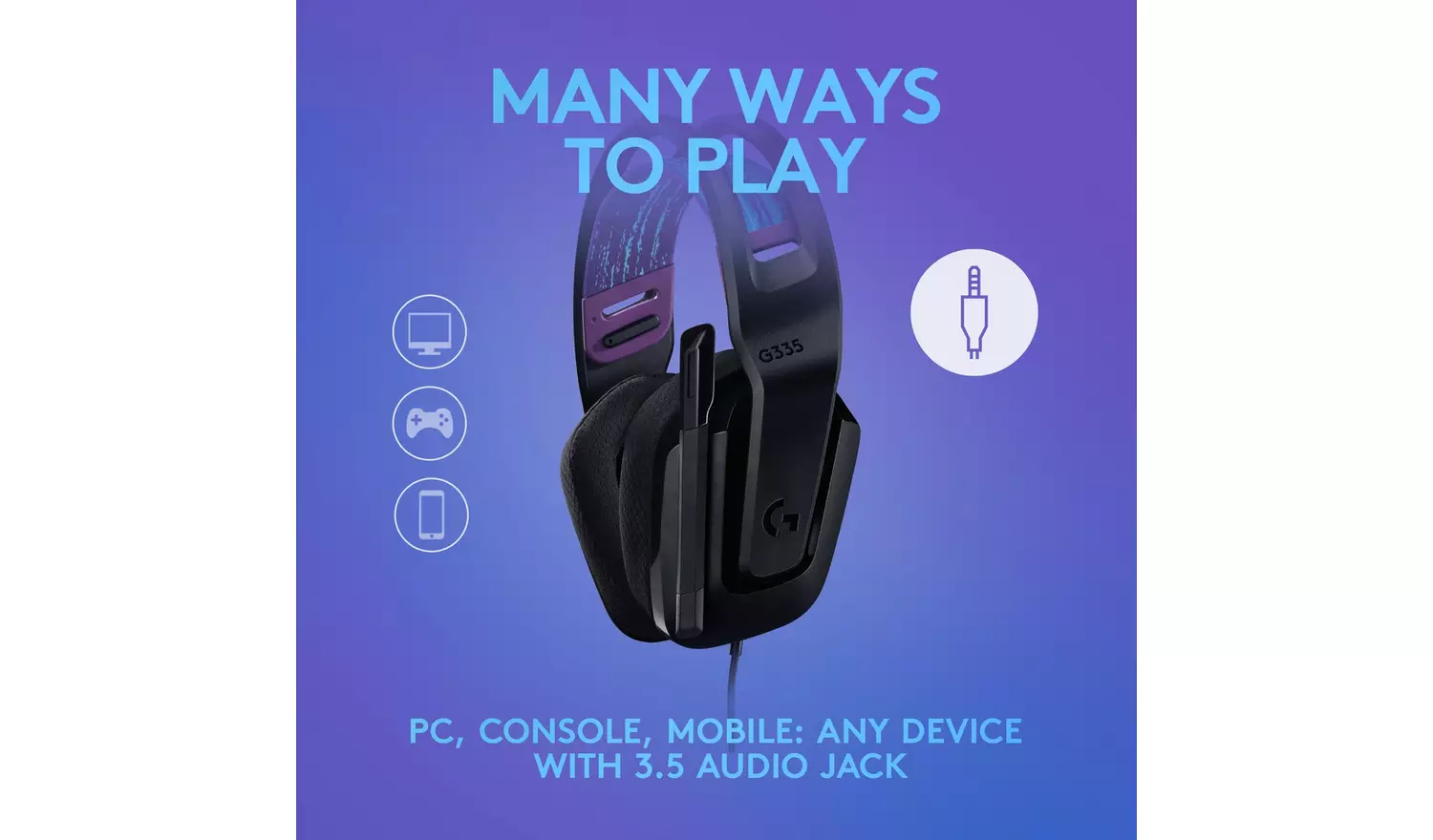 Logitech G335 Wired Gaming Headset - Black