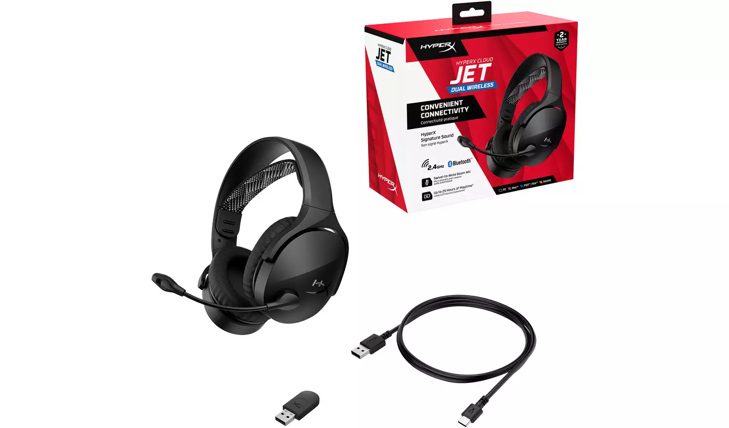 HyperX Cloud Jet Dual Wireless Headset PC, PS4/PS5, Switch 2