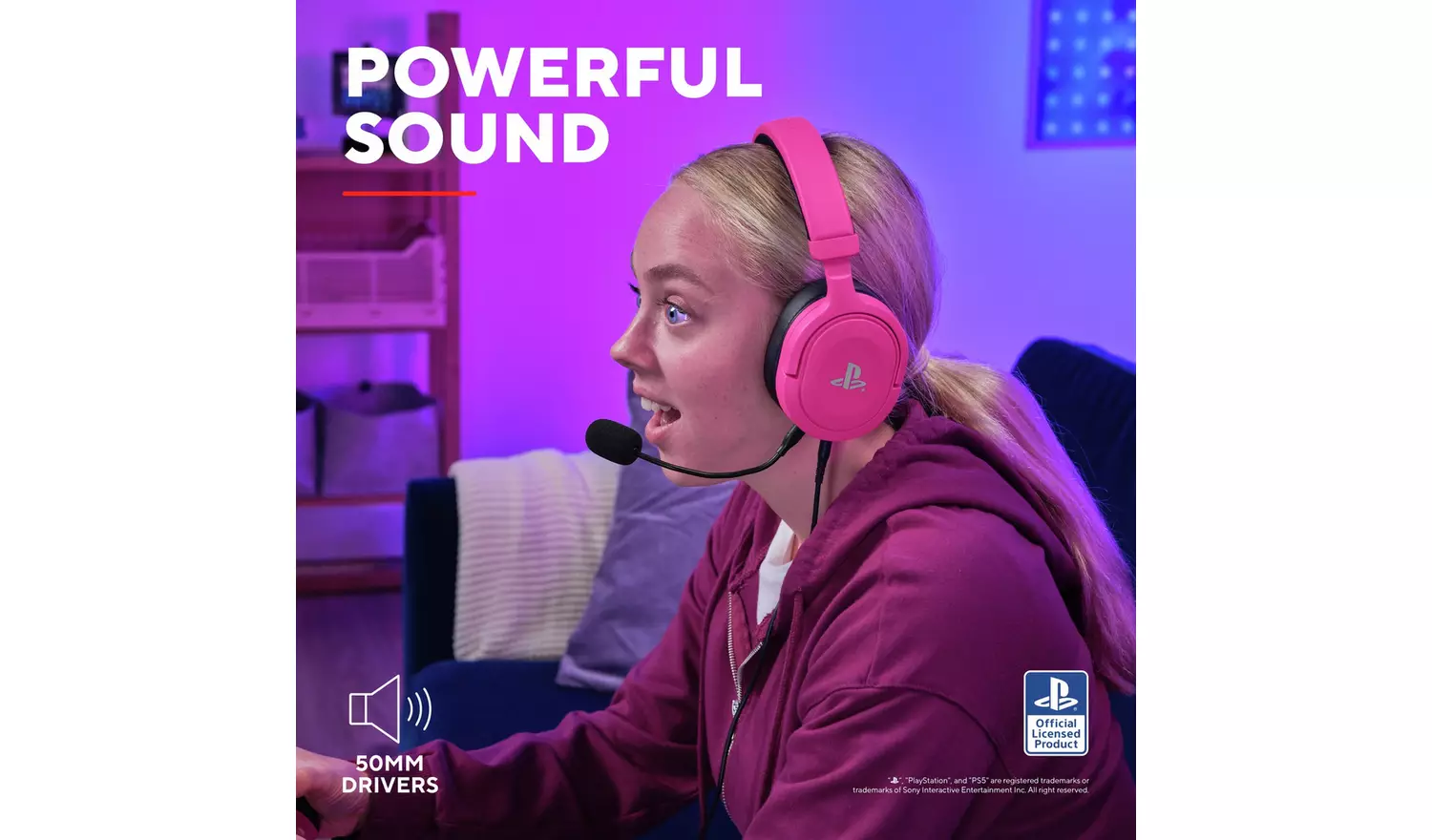 Trust GXT Forta PS5 Wired Gaming Headset - Pink