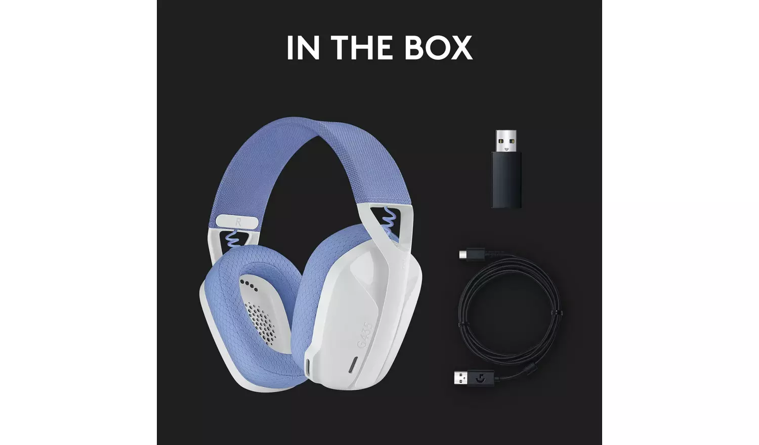 Logitech G435 Wireless PS5, PS4, Switch, PC Headset - White