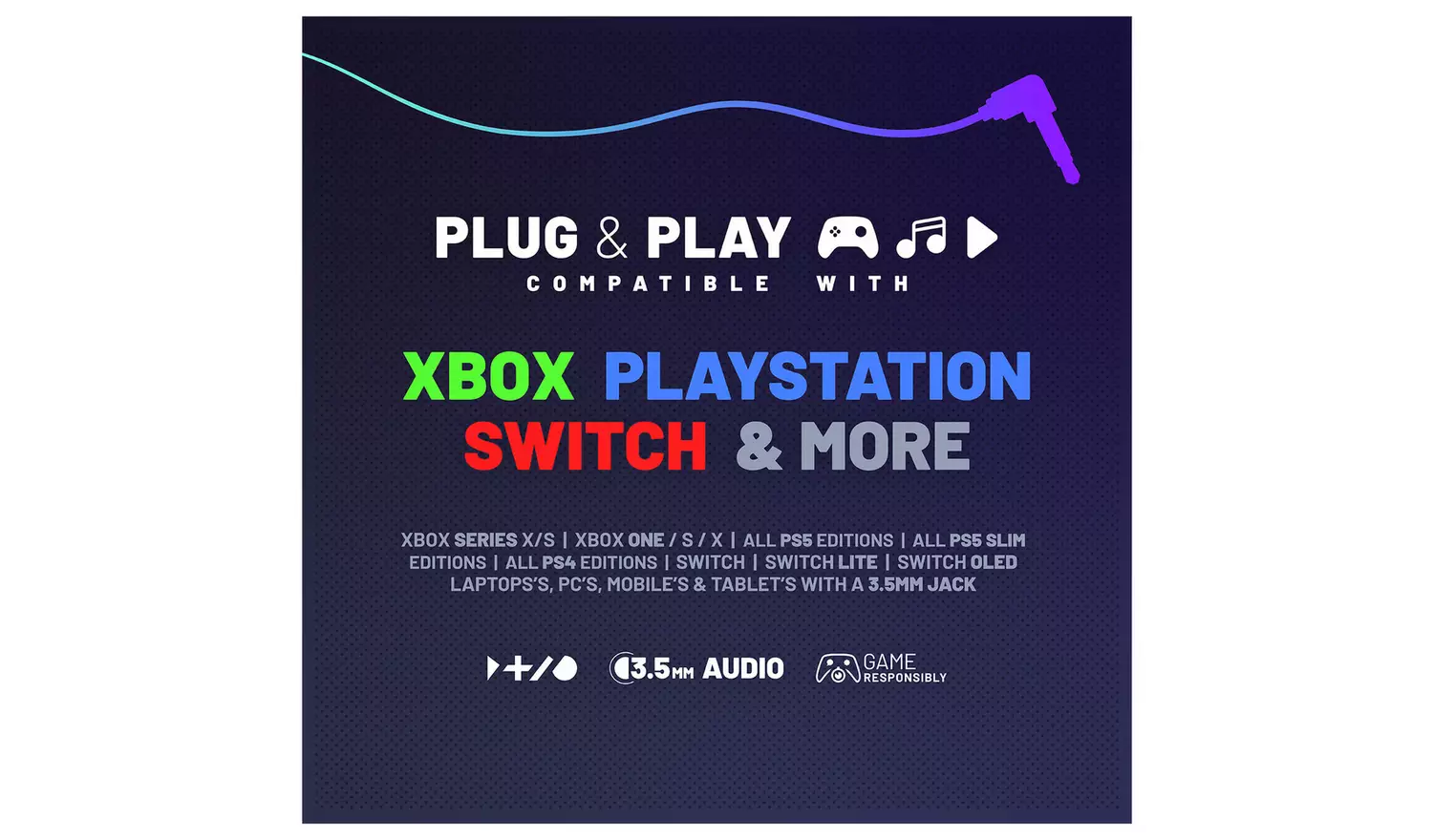 STEALTH PANTHER Gaming Headset PS, Xbox, Switch, PC - Cosmic