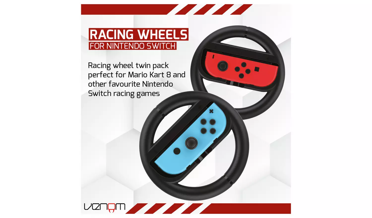 Venom Joy-Con Racing Wheels For Nintendo Switch Twin Pack