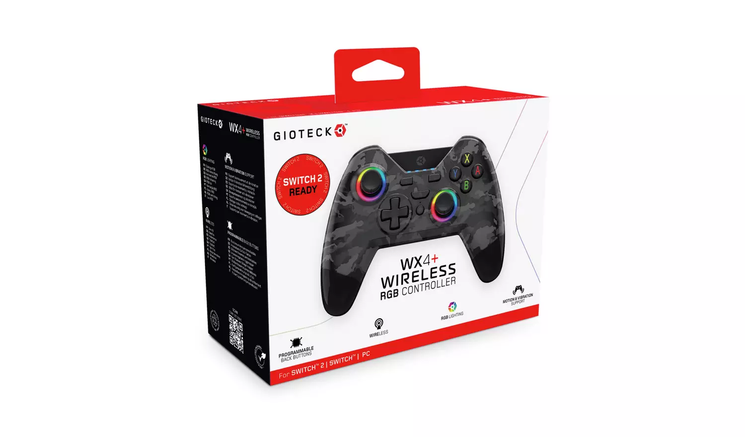 Gioteck WX4+ Switch Wireless RGB Controller - Dark Camo