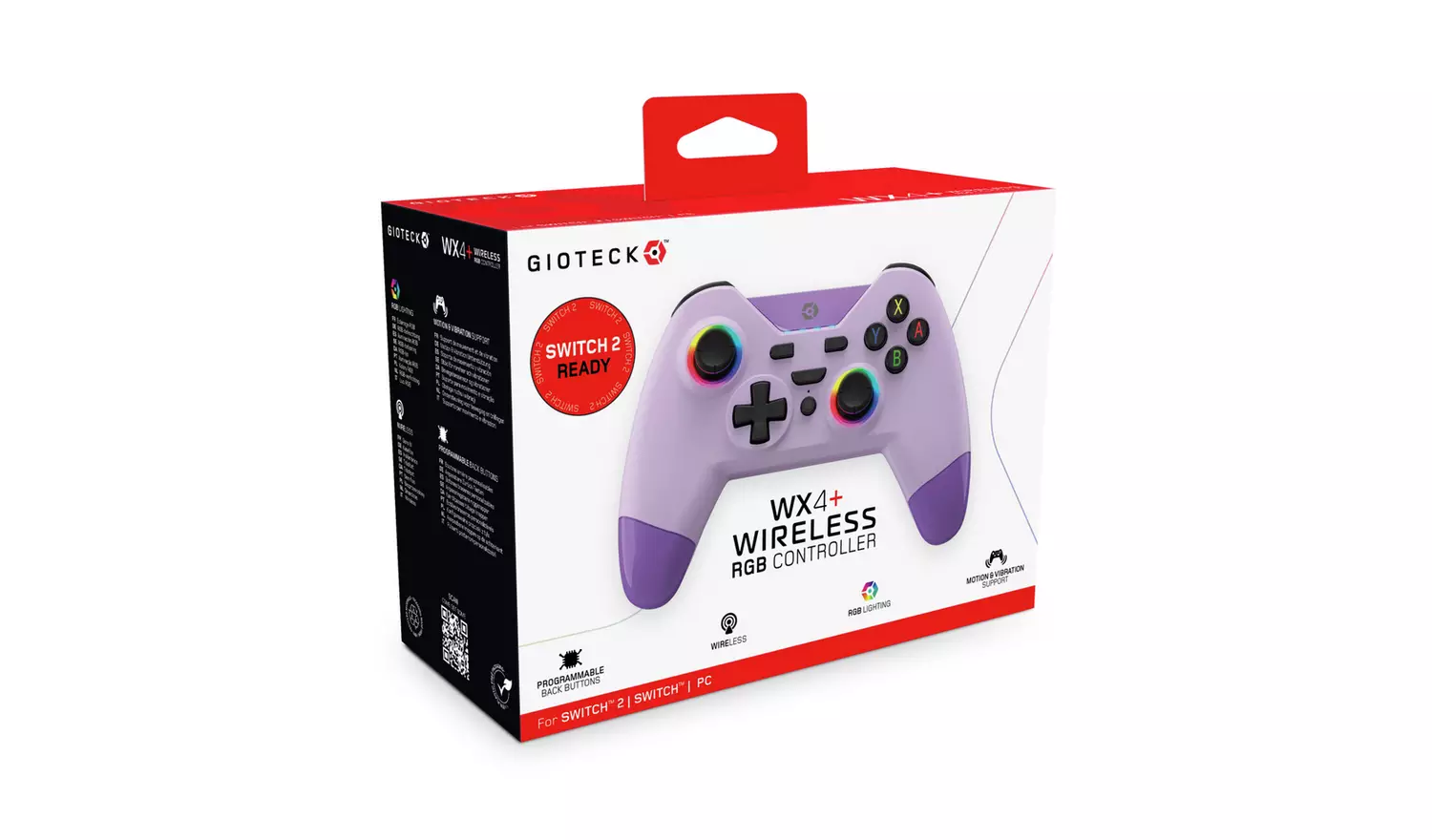 Gioteck WX4+ Switch Wireless RGB Controller - Lavender