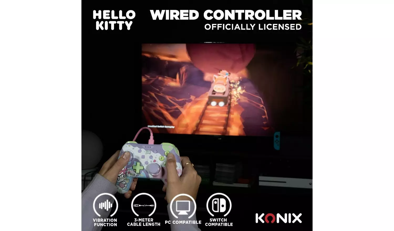 Konix Hello Kitty Nintendo Switch Wired Controller