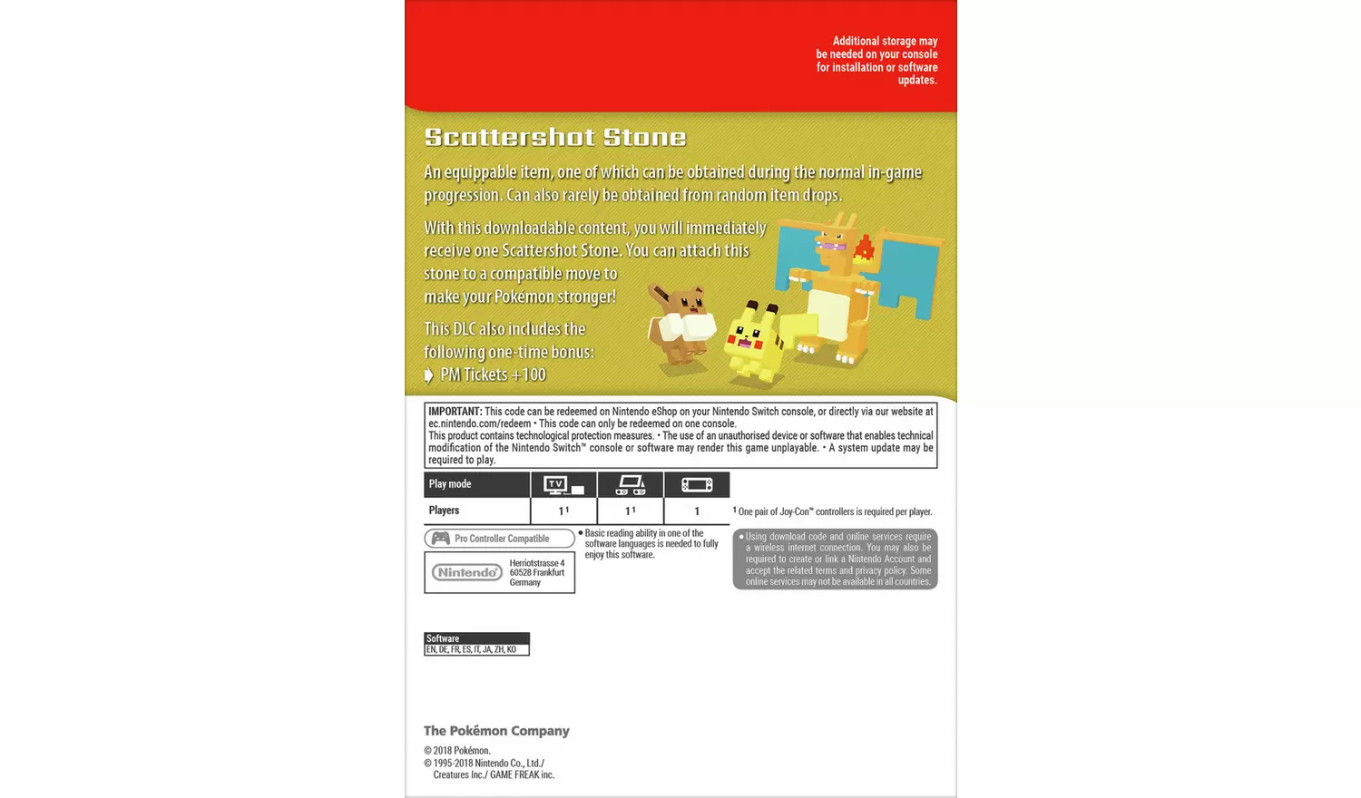 Pokemon Quest: Scattershot Stone - Switch Game DLC