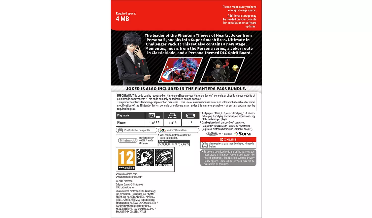 Super Smash Bros. Ultimate - Challenger Pack 1: Joker DLC