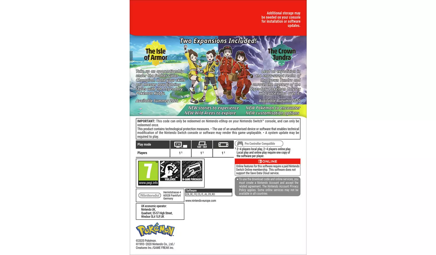 Pokemon Sword Or Shield - Expansion Pass DLC