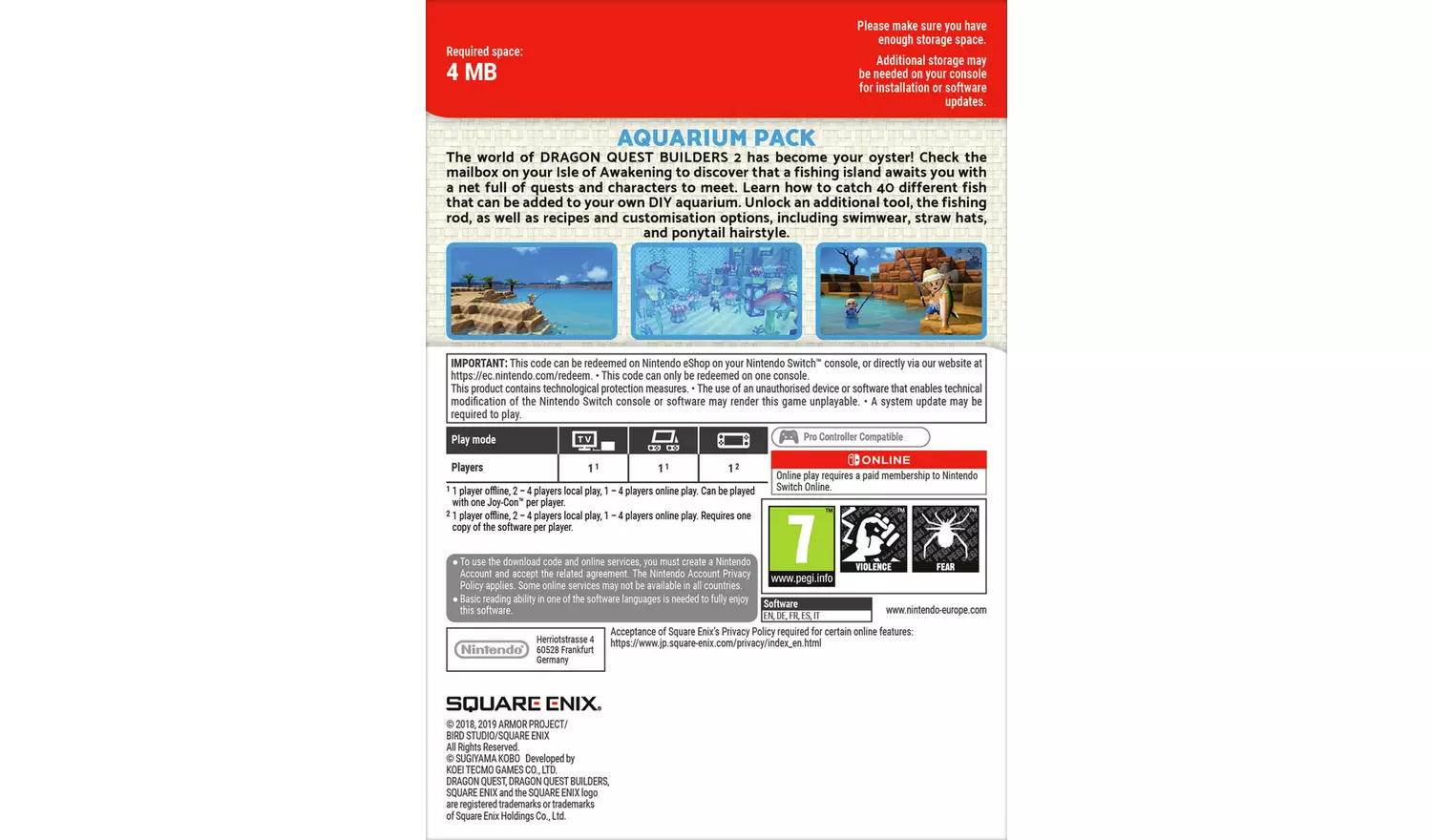 DRAGON QUEST BUILDERS 2 - Aquarium Pack DLC