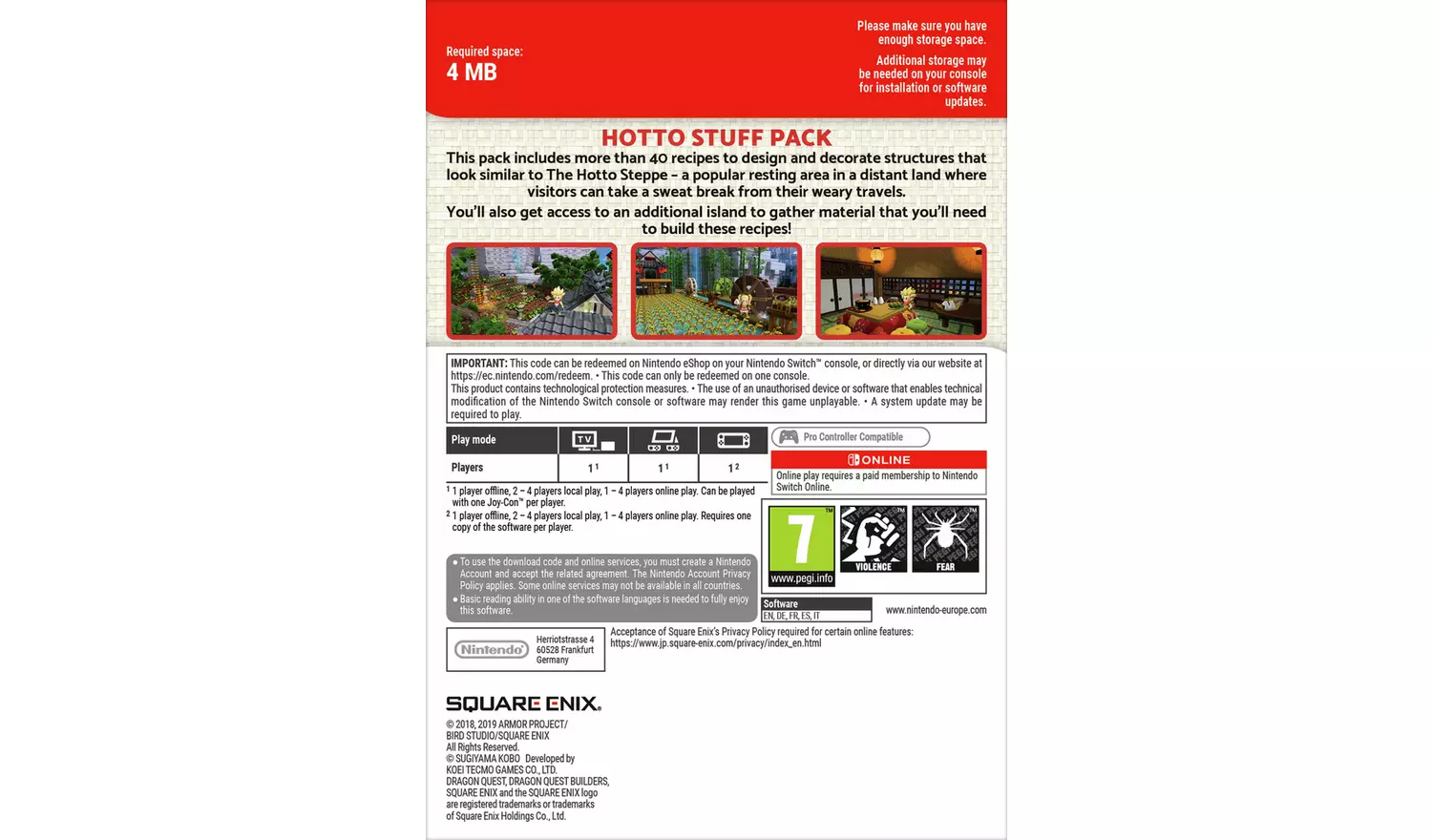 DRAGON QUEST BUILDERS 2 - Hotto Stuff Pack DLC