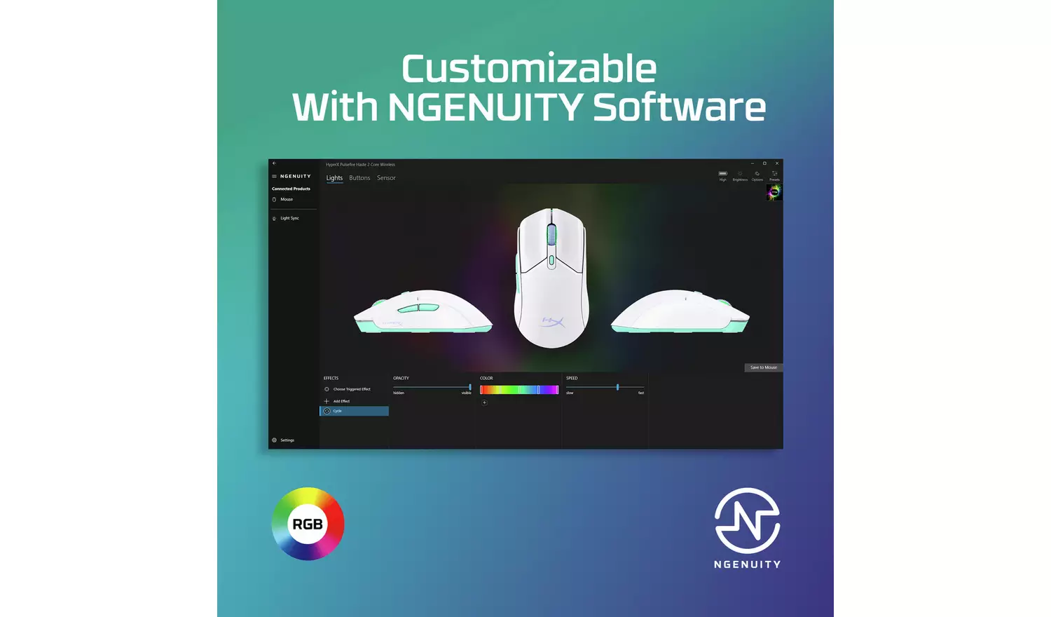 HyperX Pulsefire Haste 2 Core Wireless Gaming Mouse - White