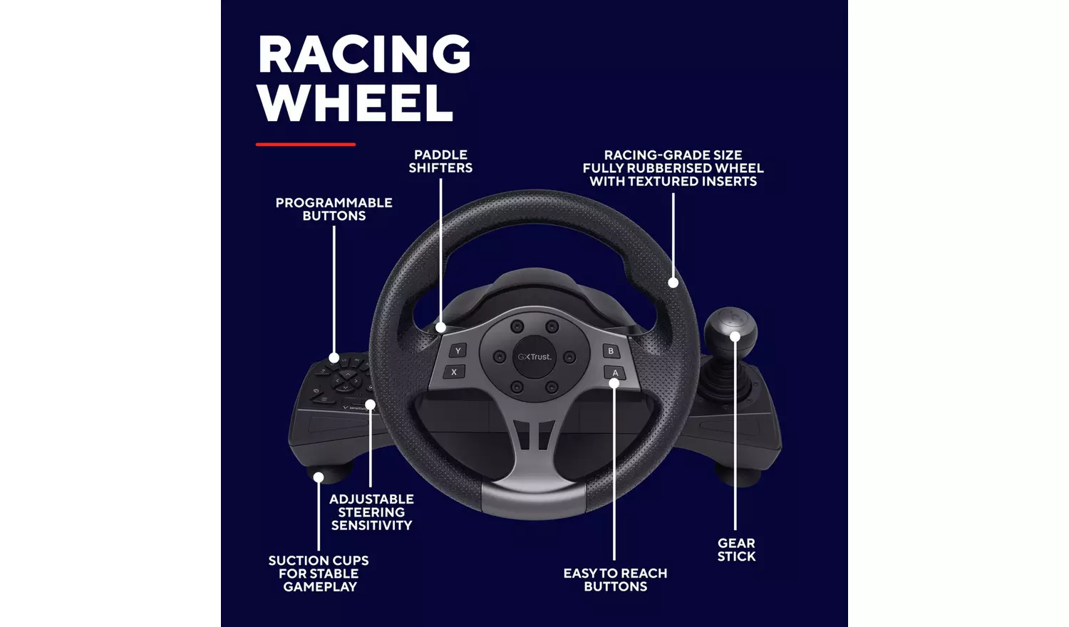 Trust GXT Movi Racing Wheel For PS4, Xbox, PC, Switch