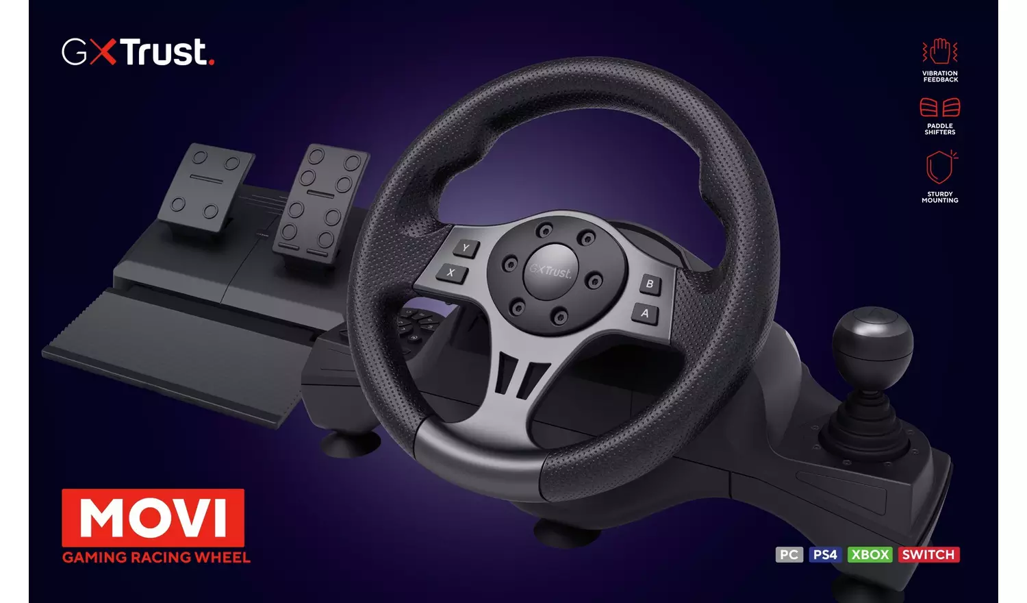 Trust GXT Movi Racing Wheel For PS4, Xbox, PC, Switch
