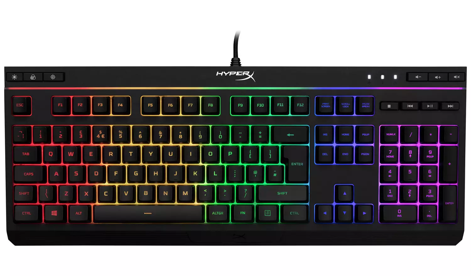 HyperX Alloy Core RGB Wired Gaming Keyboard, 5-Zone Lighting
