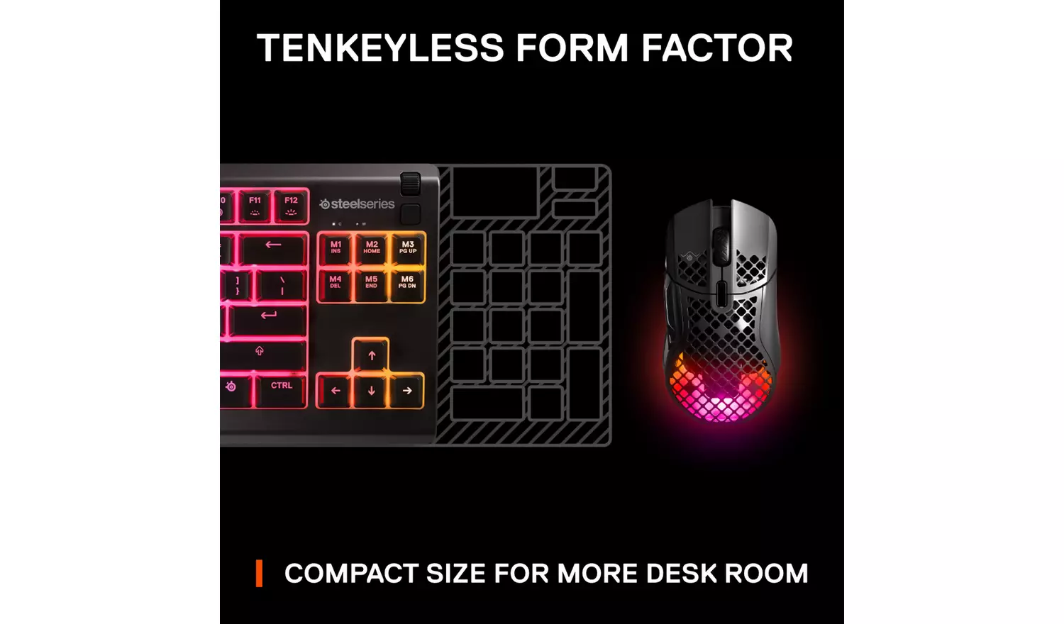 SteelSeries Apex 3 TKL Wired Gaming Keyboard - Black