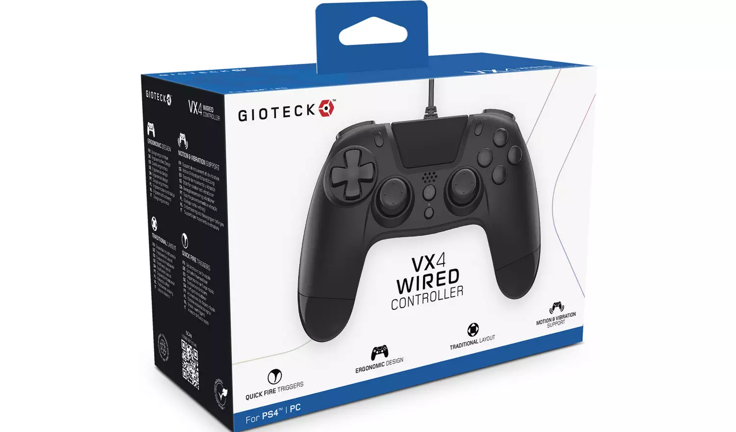 Gioteck VX4 PS4 Wired Controller - Black