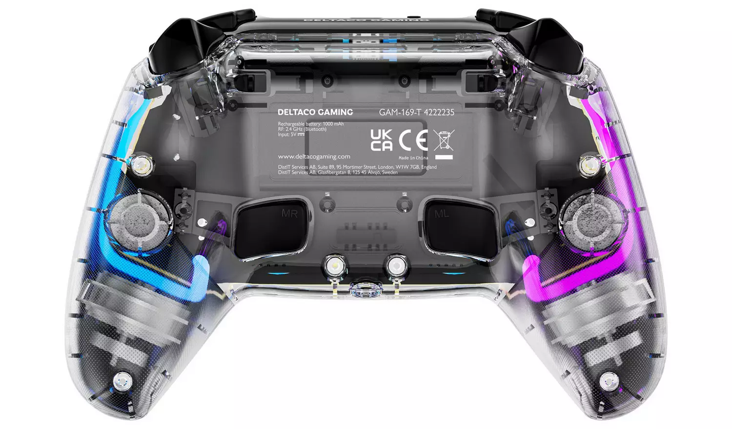 Deltaco PS4 Wireless Pro Controller - Transparent