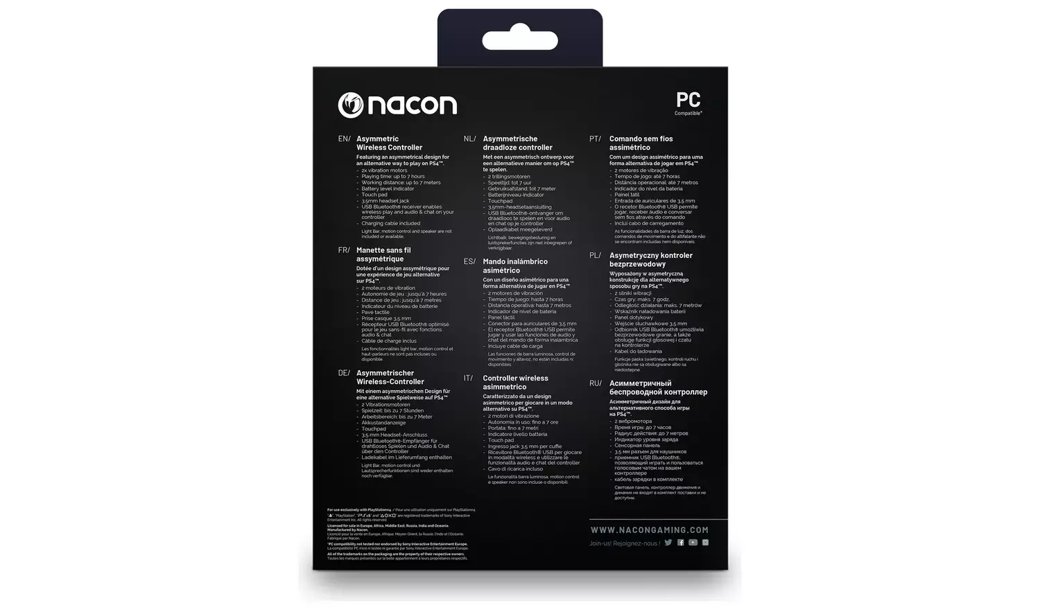 Nacon Official PS4 Asymmetric Wireless Controller - Black