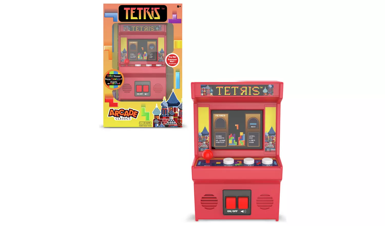 Basic Fun Tetris Classics Retro Mini Arcade Machine