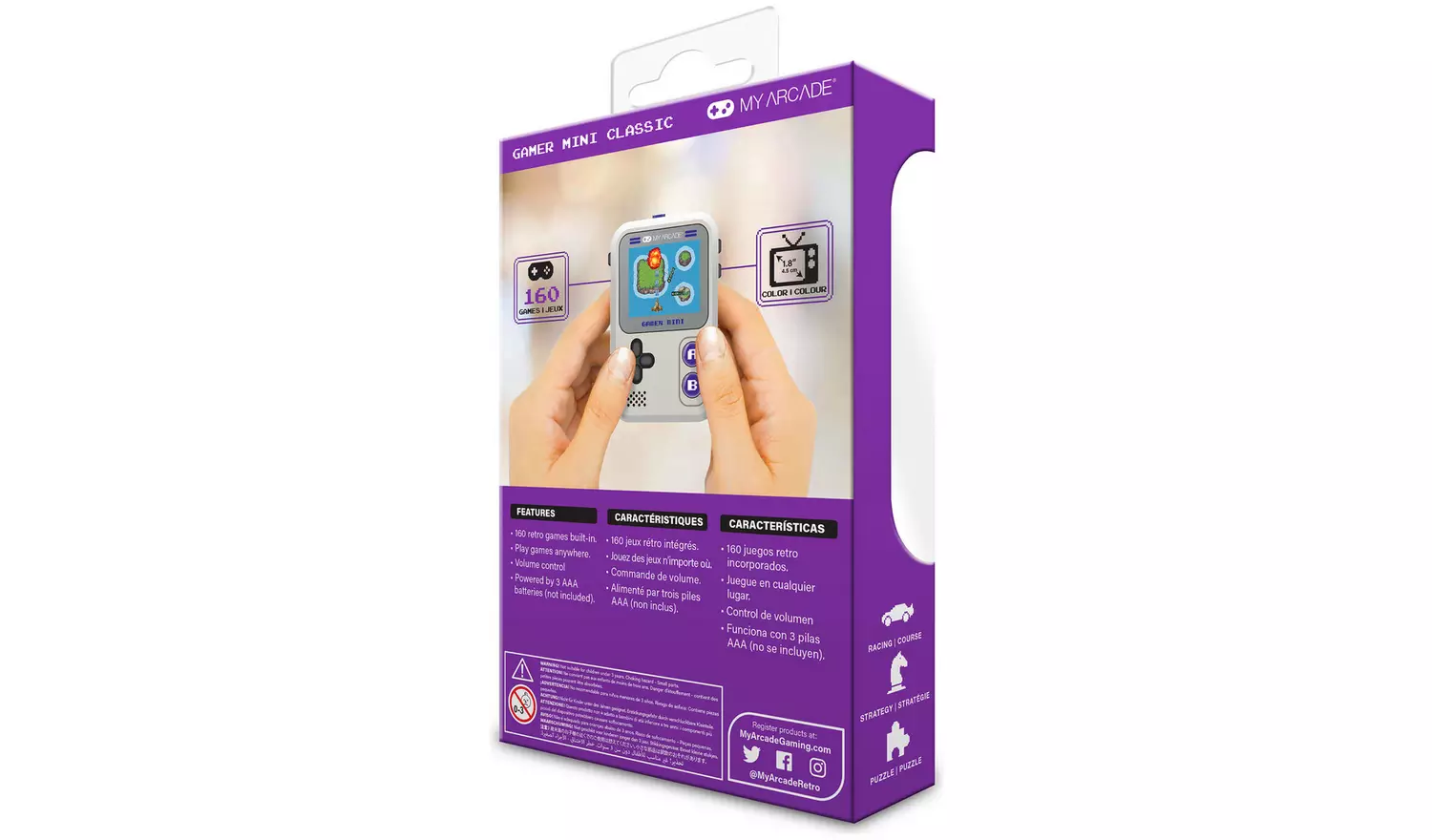 My Arcade Gamer Mini Classic Gaming System - Grey & Purple