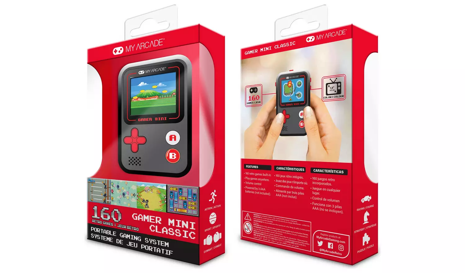 My Arcade Gamer Mini Classic Gaming System - Black & Red