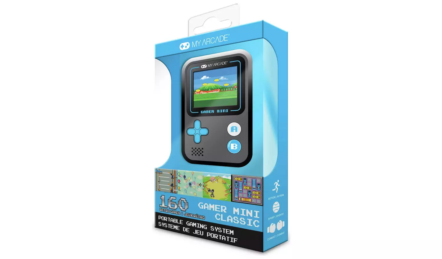 My Arcade Gamer Mini Classic Gaming System - Black & Blue