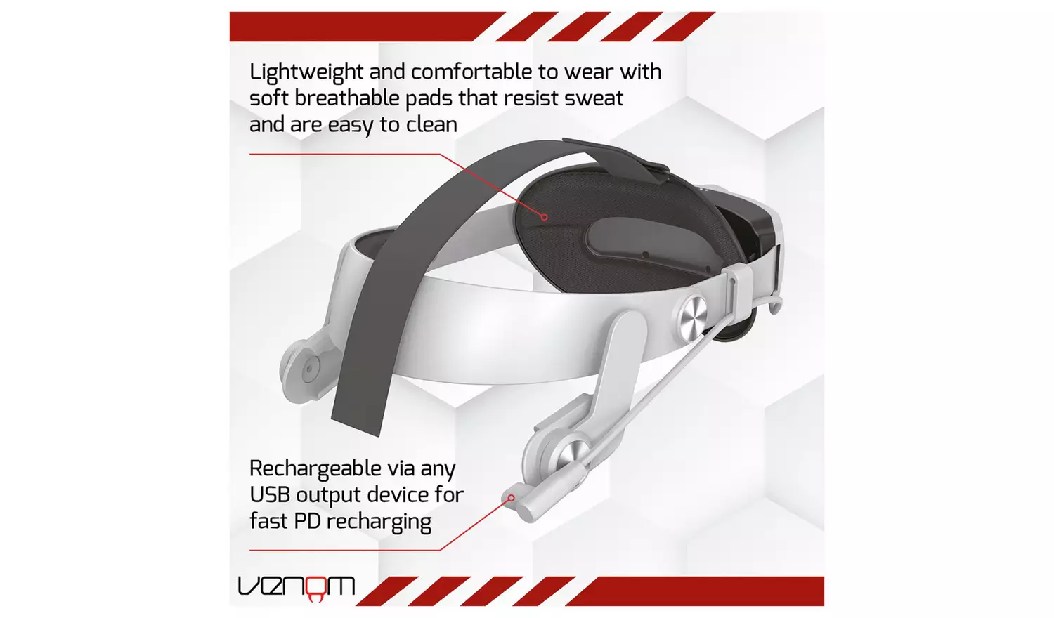 Venom Head Strap With Battery For Meta Quest 2, 3 & 3S