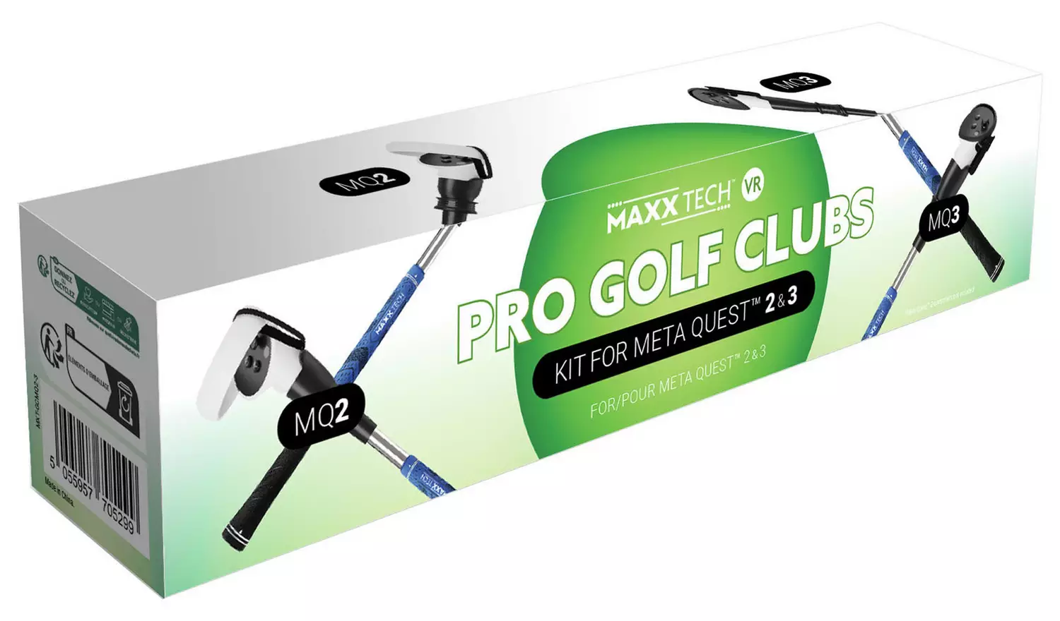 Maxx Tech VR Pro Golf Clubs Kit for Meta Quest 2 & 3