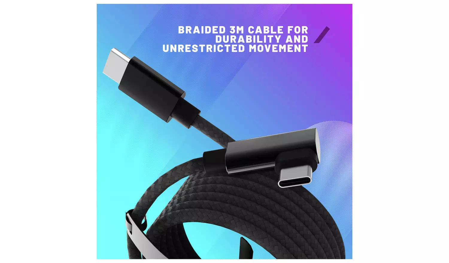 STEALTH 3m Braided USB-C Link Cable For Meta Quest 2, 3, 3S