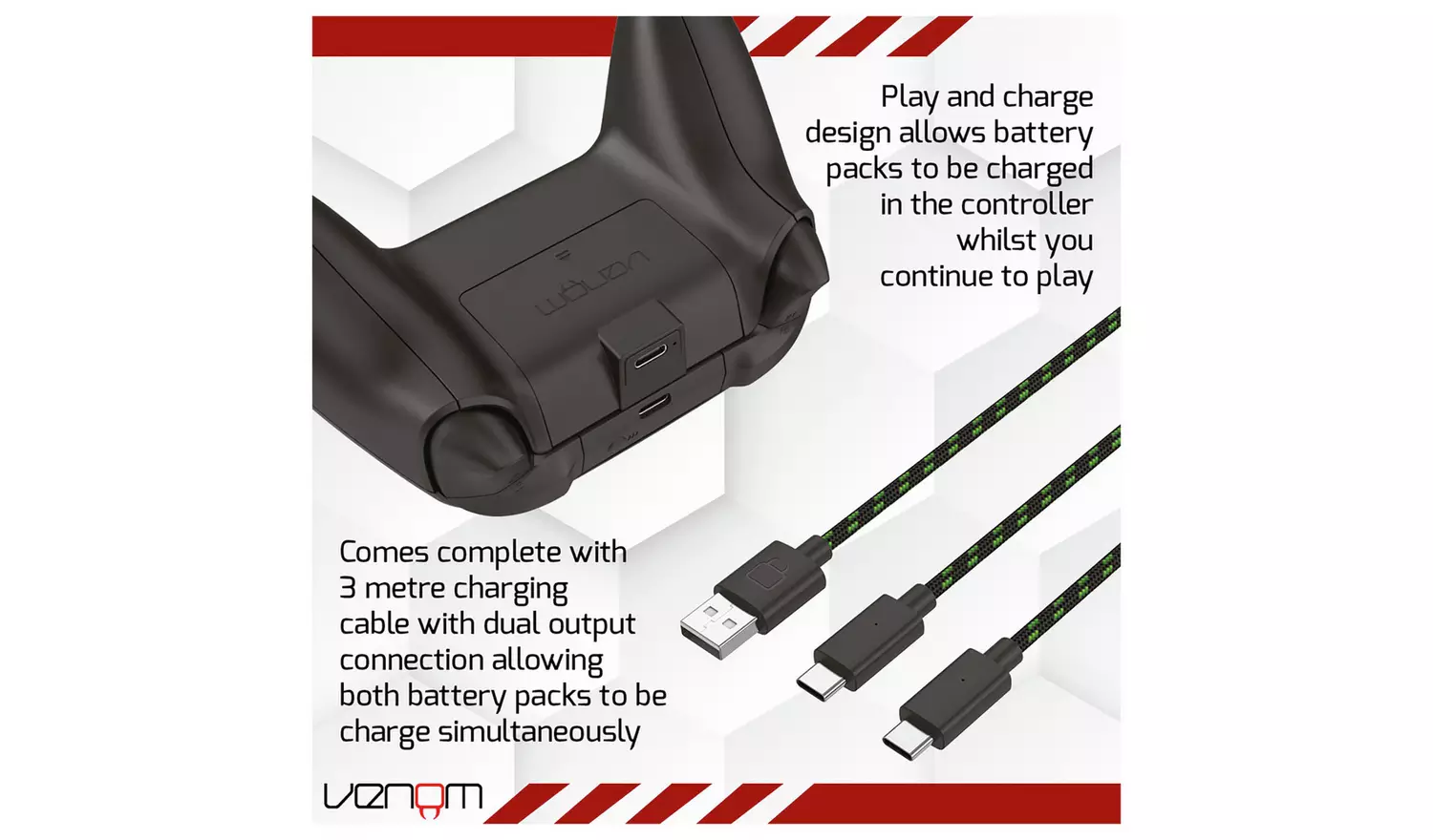 Venom Twin Rechargeable Battery Packs Xbox Series X/S & One