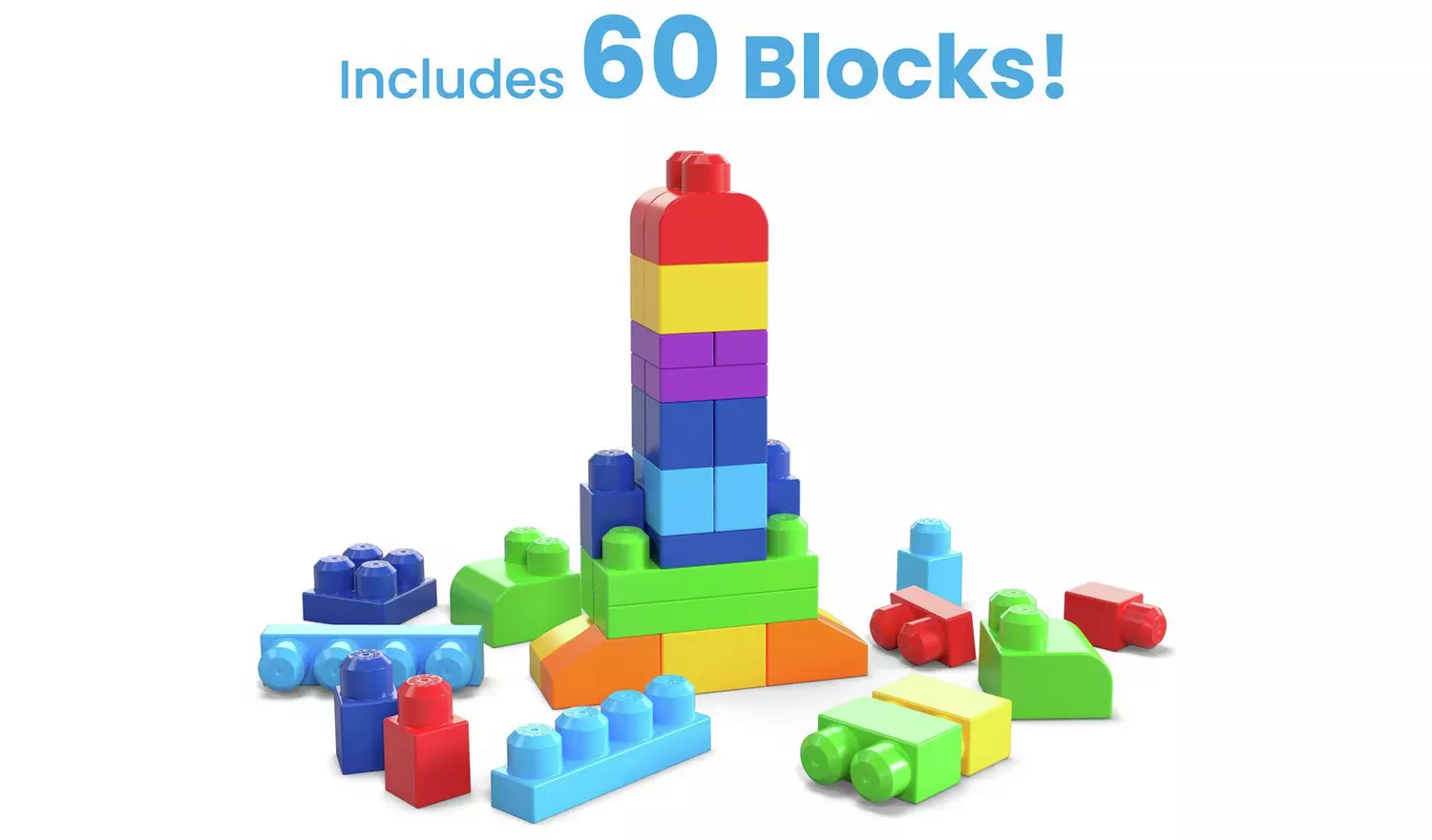Mega Bloks 60 Piece First Builders Big Building Bag- Classic