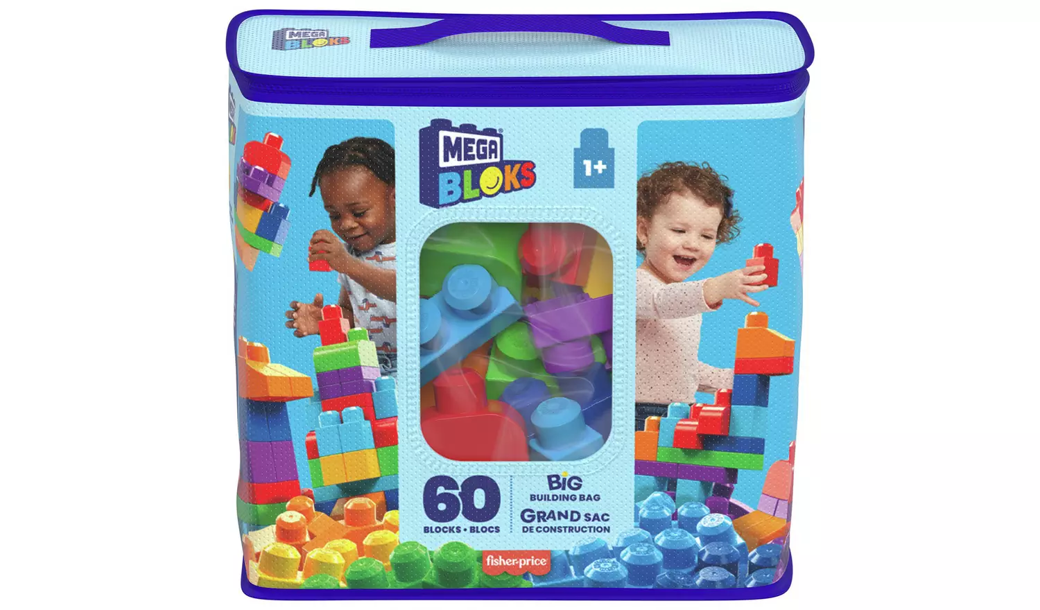 Mega Bloks 60 Piece First Builders Big Building Bag- Classic