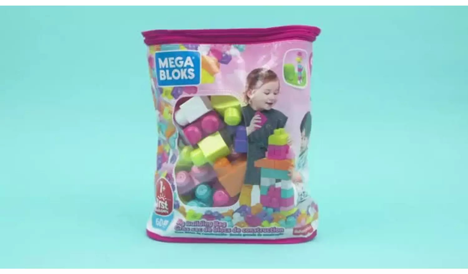 Mega Bloks 60 Piece First Builders Big Building Bag - Pastel