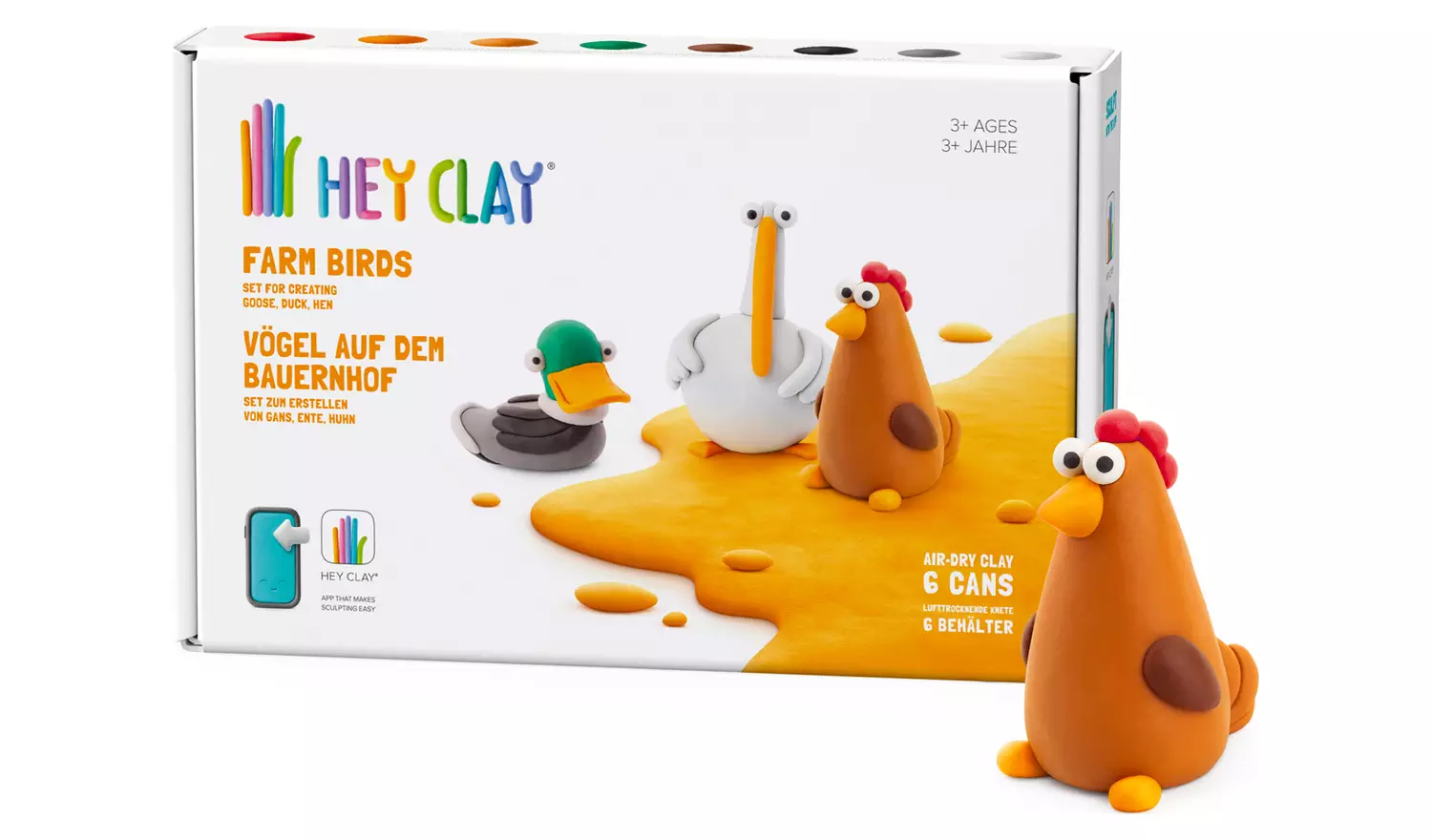 Hey Clay Farm Birds 6 Can Set