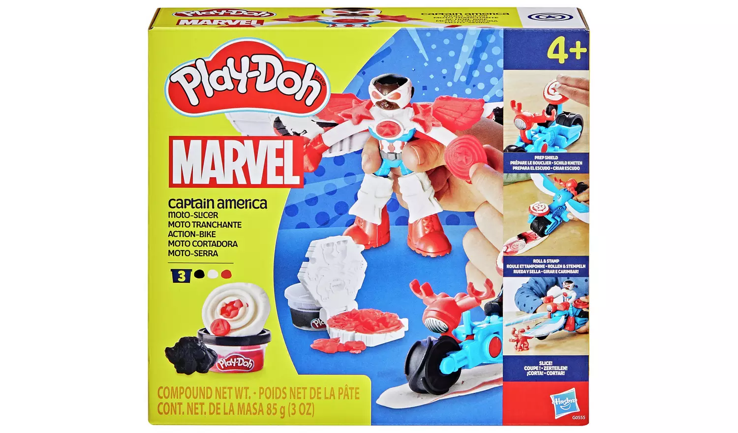 Play-Doh Marvel Captain America Moto-Slicer with 3 Tubs
