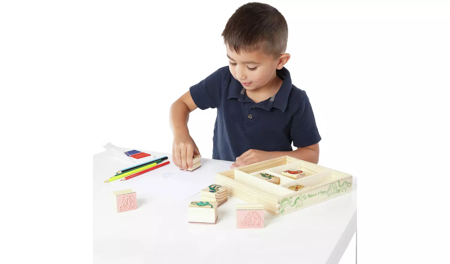 Melissa & Doug Wooden Dinosaur Stamp Set