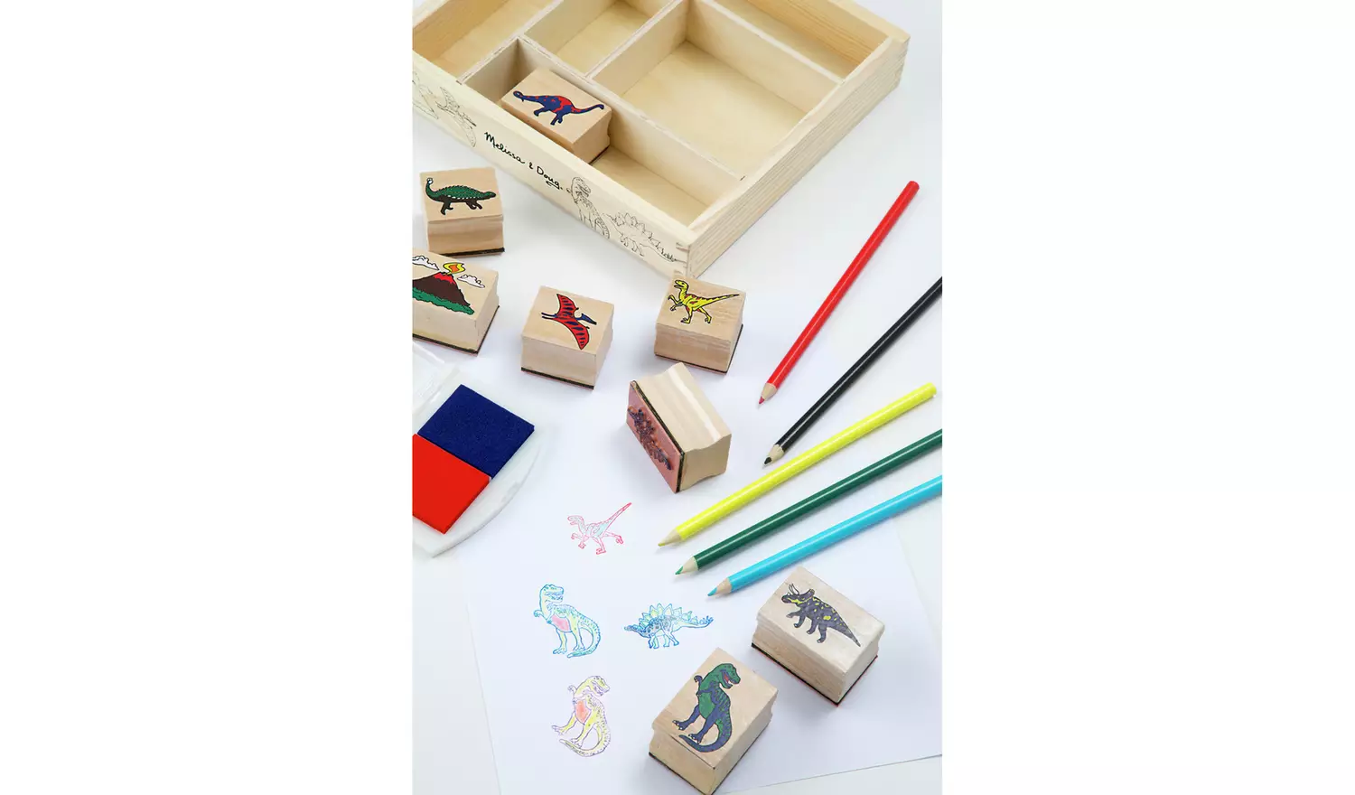 Melissa & Doug Wooden Dinosaur Stamp Set
