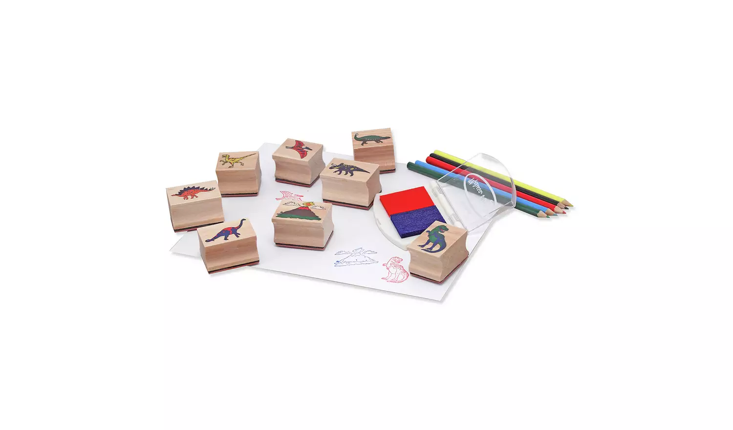 Melissa & Doug Wooden Dinosaur Stamp Set