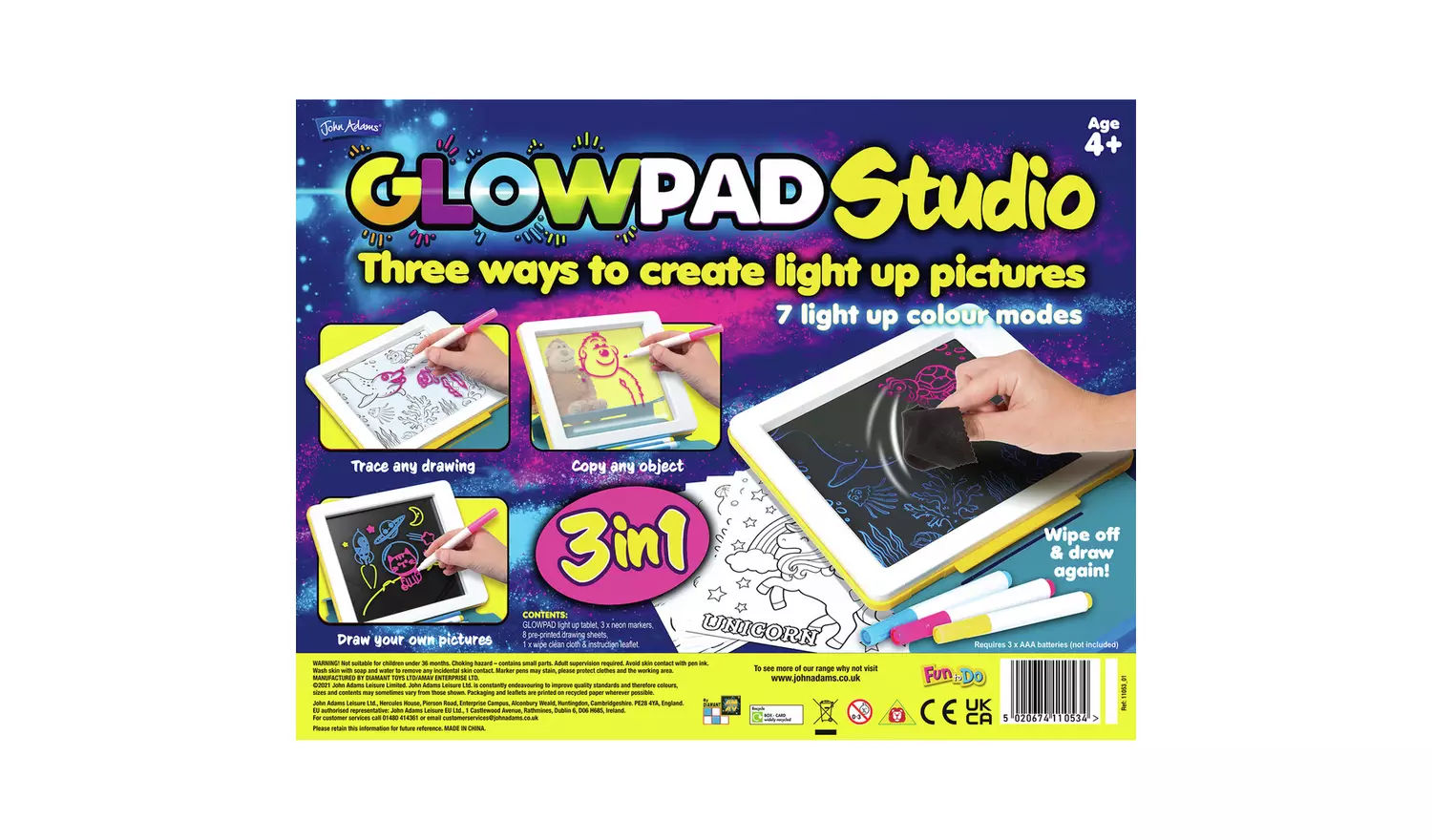 John Adams Glowpad 3 in 1 Drawing Studio