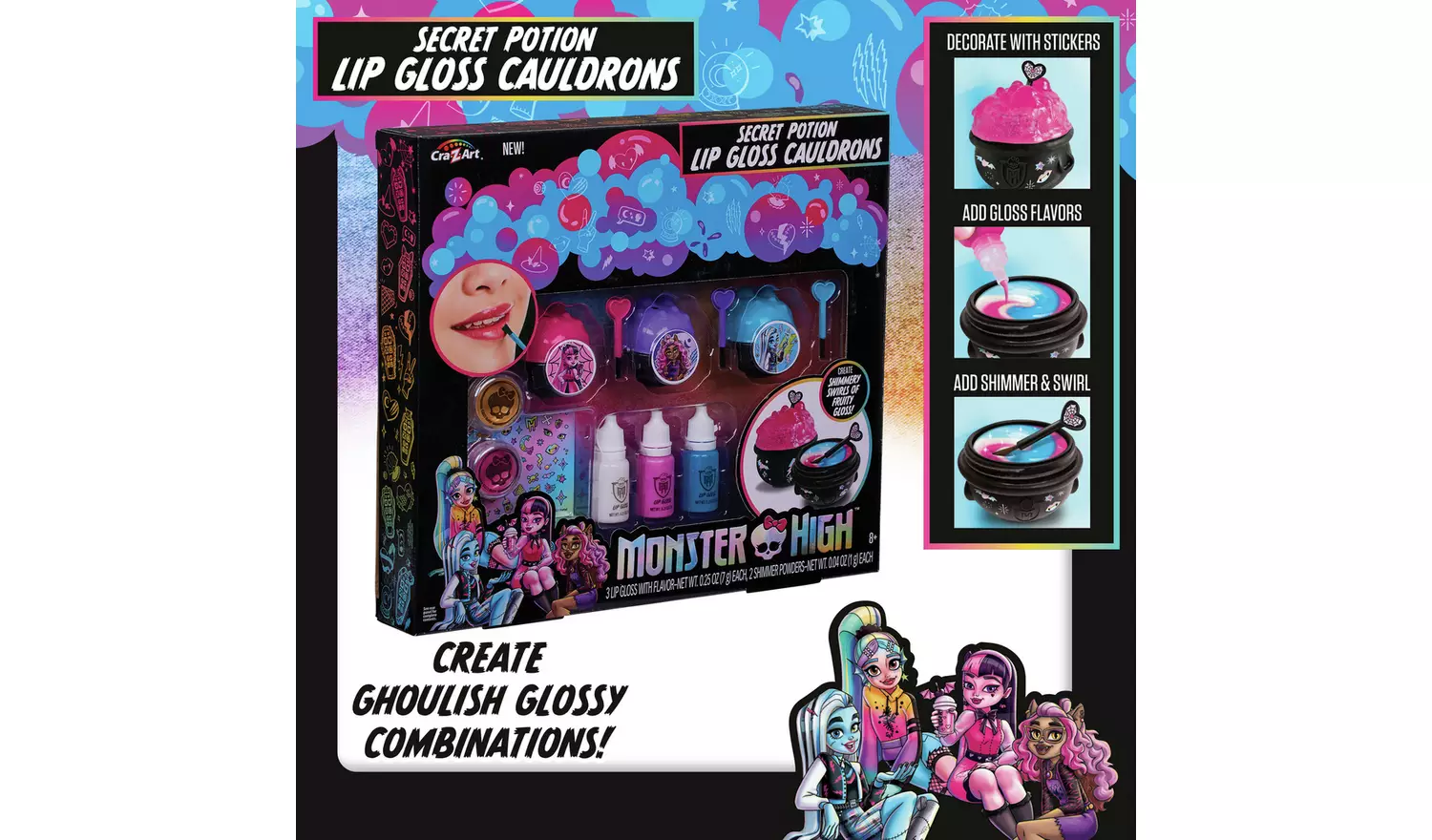Monster High Secret Potion Lip Gloss Cauldrons