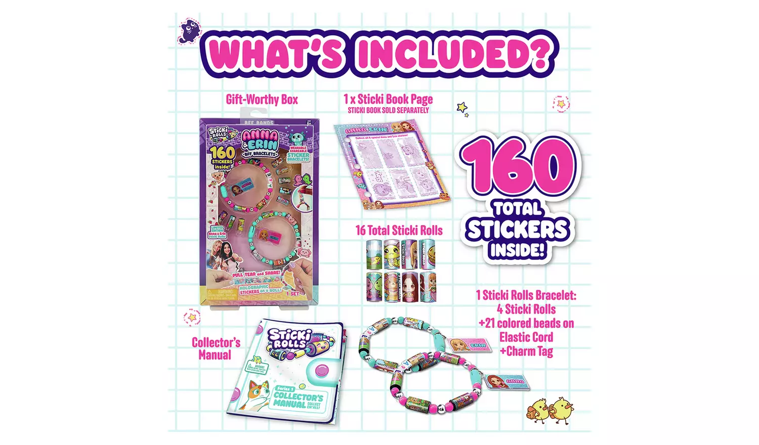 Sticki Rolls Anna & Erin BFF Bracelet Pack