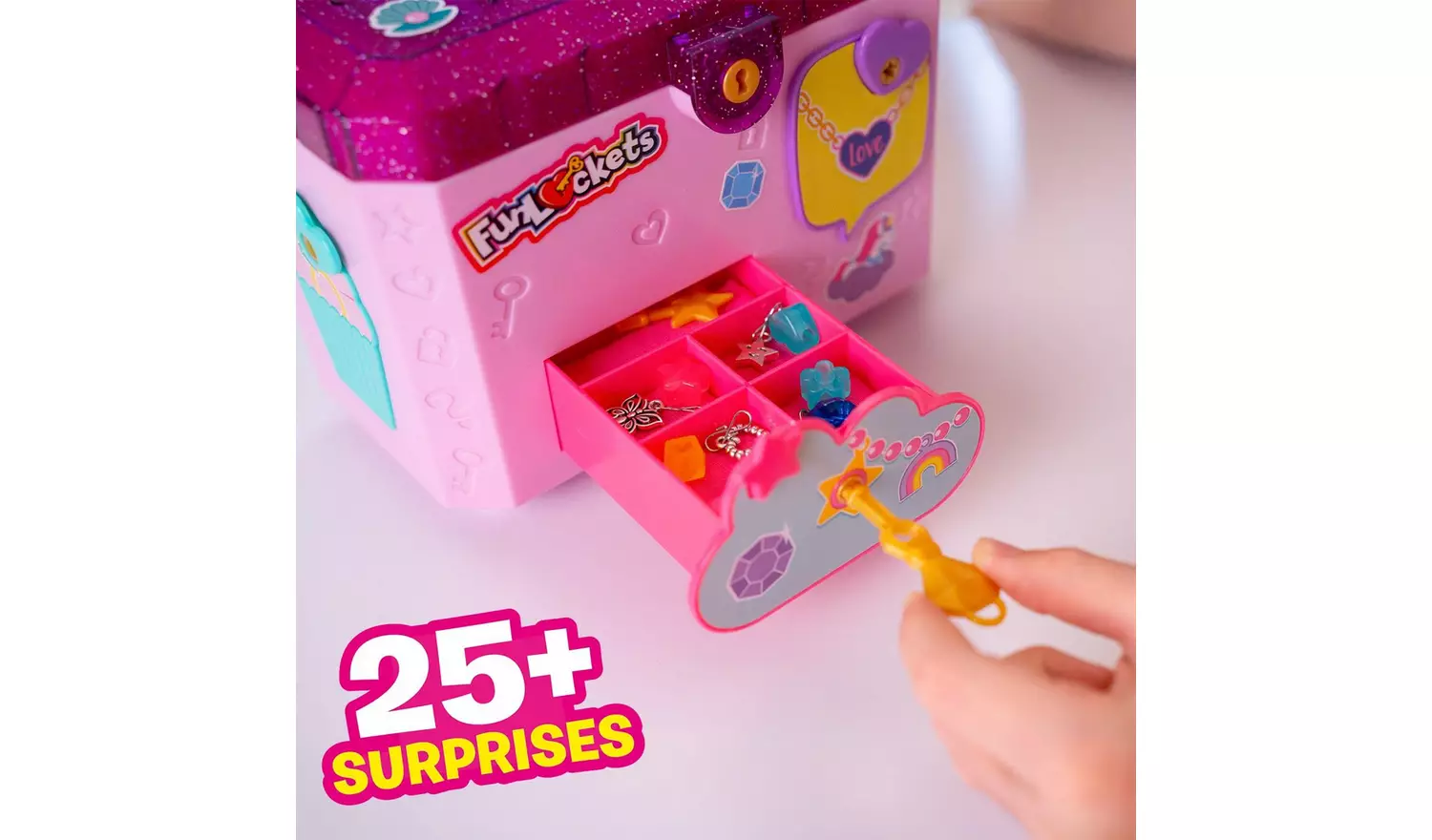 FunLockets Secret Jewellery Box with Message Recorder-Pink