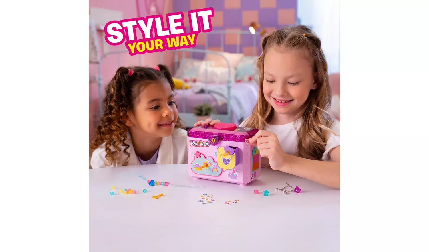 FunLockets Secret Jewellery Box with Message Recorder-Pink