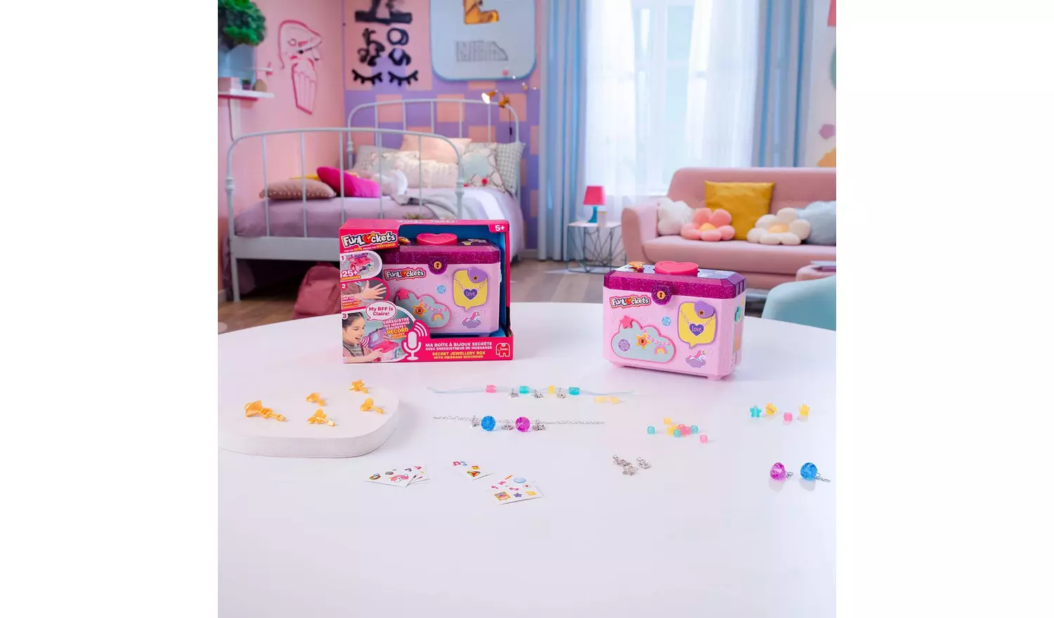 FunLockets Secret Jewellery Box with Message Recorder-Pink