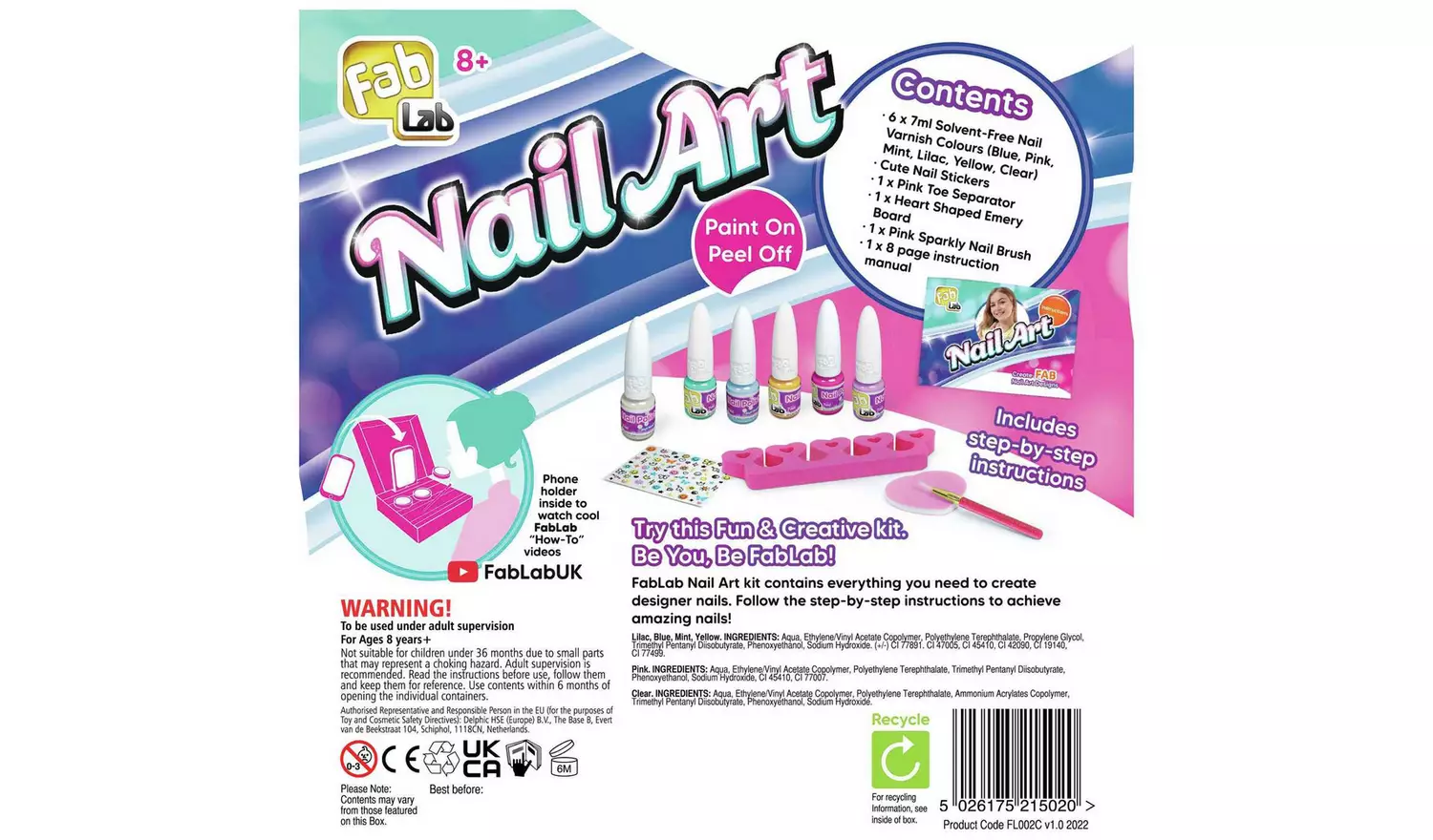 FabLab Nail Art Kids Nail Polish Painting Set