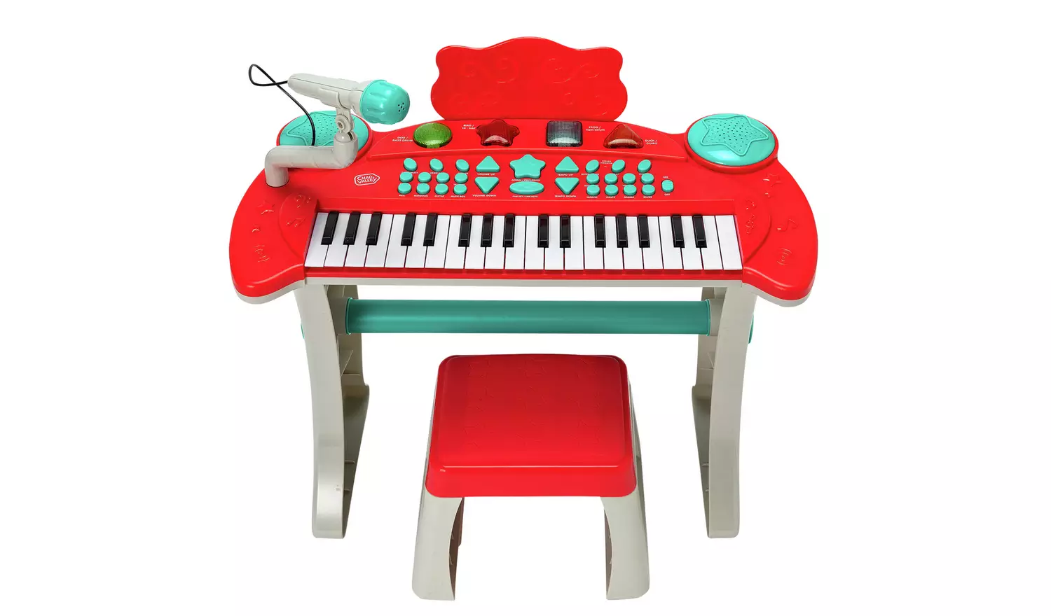 Chad Valley Keyboard Stand and Stool - Red