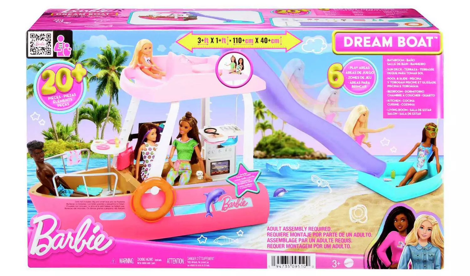 Barbie Dream Boat Playset with Pool, Slide & Accessories